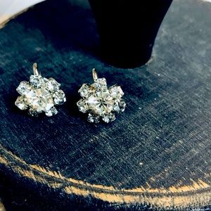 Vintage Cubic Zircoinia Screw Back Earrings